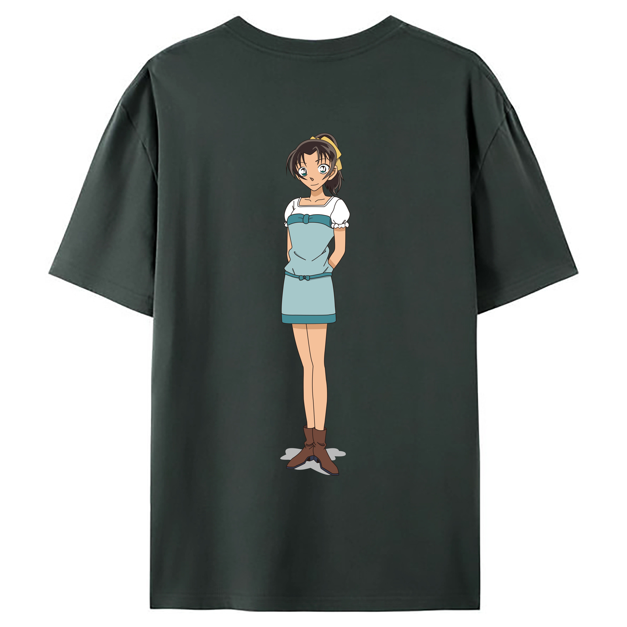 （画像用） 名探偵コナン Detective Conan 綿100％ メンズ半袖Tシャツ（バックプリント） 通気性